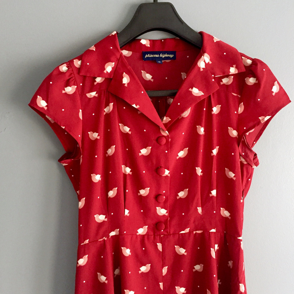 PRINCESS HIGHWAY Whimsy A-Line Bird Brunch Dress